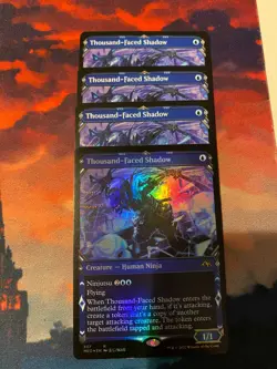 MTG Kamigawa Neon Dynasty Thousand Faced Shadow Showcase x 4, One Foil - Image 1
