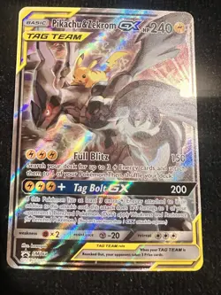 Pokemon Pikachu & Zekrom GX TAG TEAM Promo Holo SM168 SM Card - Image 1