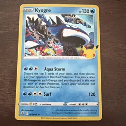 Pokemon TCG / Kyogre / Celebrations 003/025 Holographic Rare Card 25th stamped - Image 1