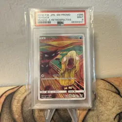 Pokemon Psyduck Scream Munch Retrospective JPN Full Art Promo 286/SM-P PSA 9 - Image 1