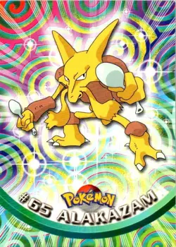 Black Label #65 Alakazam Pokemon 1999 Topps TV NM (SKU 1-5) - Image 1