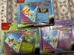 Pokemon TCG Prismatic Evolutions Tech Sticker Collection Set Lot Of 3 Sealed New - Image 1