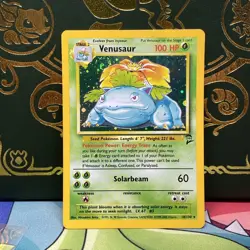 Venusaur Holo SWIRL Base Set 2 18/130 Pokemon 2000 Vintage WotC MP - Image 1
