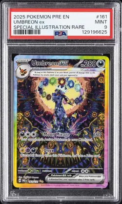 2025 POKEMON PRE EN-PRISMATIC EVOLUTIONS #161 UMBREON EX PSA 9 - Image 1