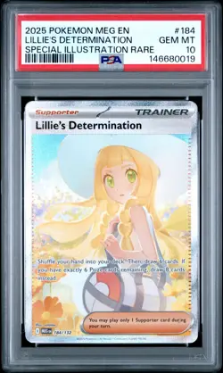 2025 POKEMON MEGA EVOLUTION #184 LILLIE'S DETERMINATION PSA 10 03625 - Image 1