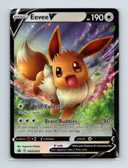 Eevee V - SWSH065 Black Star Promo Full Art Holo Pokemon TCG LP - Image 1