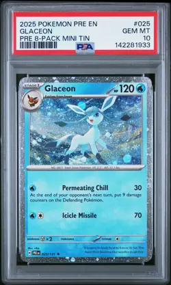 2025 POKEMON PRE EN-PRISMATIC EVOLUTIONS #025 GLACEON PSA 10 - Image 1