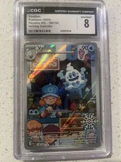 Pokemon Vanillish Paradox Rift Illustration Rare 190/182 Holo CGC 8 - Image 1