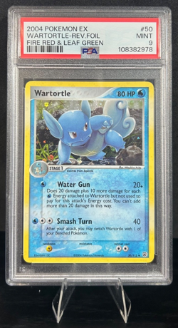 2004 POKEMON EX FIRE RED & LEAF GREEN 50/112 WARTORTLE REVERSE FOIL PSA 9 - Image 1