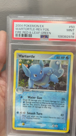 2004 POKEMON EX FIRE RED & LEAF GREEN 50/112 WARTORTLE REVERSE FOIL PSA 9 - Image 2