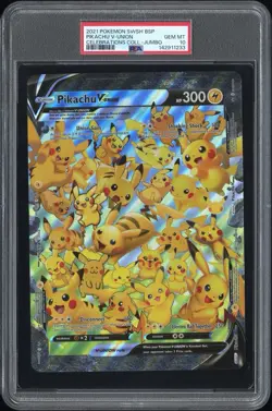 PSA 10 - 2021 POKEMON SWSH BLACK STAR PROMO PIKACHU V-UNION JUMBO - Image 1