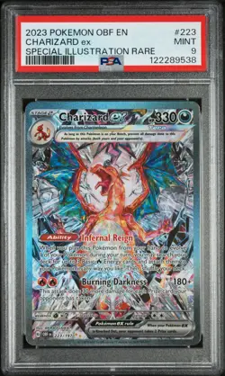 2023 POKEMON OBF EN-OBSIDIAN FLAMES SPECIAL ILLUSTRATION RARE CHARIZARD EX PSA 9 - Image 1