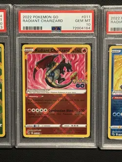 Radiant Venusaur, Charizard, & Blastoise Pokemon GO Set SEQ Graded PSA 10, 10, 8 - Image 3