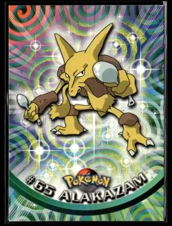 #65 Alakazam Pokemon 1999 Topps TV Blue Logo - Image 1