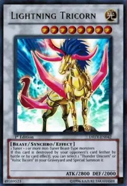 Yugioh! Lightning Tricorn - DREV-EN042 - Ultra Rare - Unlimited Edition Near Min - Image 1