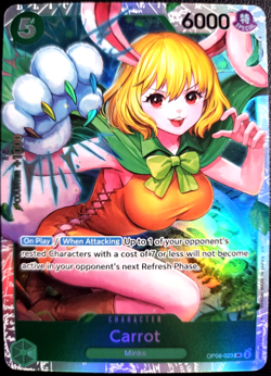 Carrot OP08-023 SR ONE PIECE Tcg Card Game NM GREEN Reprint - Image 1
