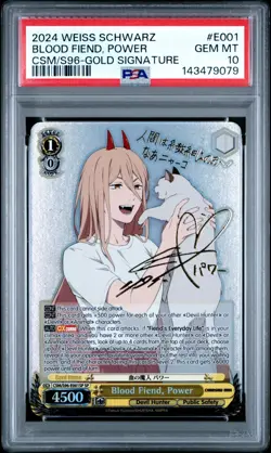 2024 WEISS SCHWARZ ENGLISH CHAINSAW MAN POWER FOIL SP BLOOD FIEND POWER PSA 10 - Image 1
