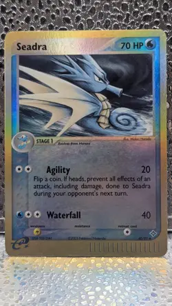 Pokemon Seadra Reverse Holo Card 40/97 Dragon Uncommon LP/NM READ - Image 1