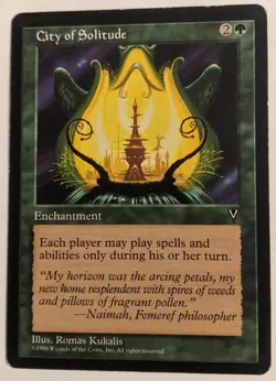 MTG English Magic Card Light Play CITY OF SOLITUDE from VISIONS Reserved List - Image 1