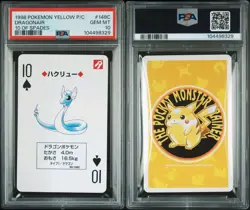 PSA 10 GEM MINT Pokemon Yellow Playing Card - Dragonair 10 of Spades (POP 1) - Image 1