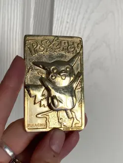 1999 Pokemon 23K Gold-Plated PIKACHU Burger King Nintendo Promo Trading Card - Image 1