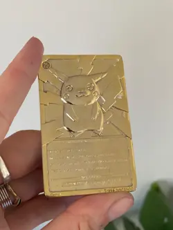 1999 Pokemon 23K Gold-Plated PIKACHU Burger King Nintendo Promo Trading Card - Image 3