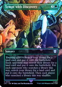MTG SILVER FOIL Tempt with Discovery Borderless - The Lord of the Rings - Image 1