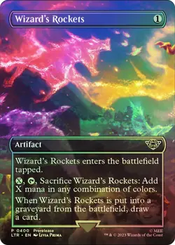 MTG FOIL Wizard's Rockets(Prerelease) (The Lord of the Rings) (No Stamp) - Image 1
