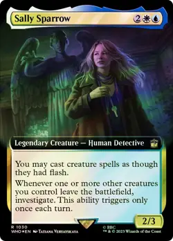 MTG SURGE FOIL Sally Sparrow Extended Art - Doctor Who Commander #1030 - Image 1