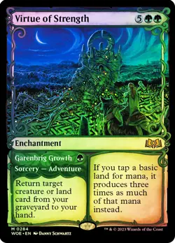 MTG FOIL Virtue of Strength // Garenbrig Growth Showcase - Wilds of Eldraine - Image 1