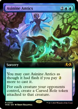MTG FOIL Asinine Antics Extended Art - Wilds of Eldraine #330 - Image 1