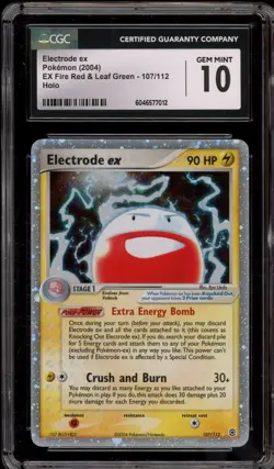Pokemon Electrode ex EX Fire Red & Leaf Green Holo Rare #107 CGC 10 Gem Mint - Image 1