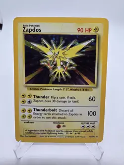 Zapdos 16/102 Base Set Holo Rare Pokemon TCG 1999 Ken Sugimori MP - Image 1