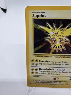 Zapdos 16/102 Base Set Holo Rare Pokemon TCG 1999 Ken Sugimori MP - Image 3