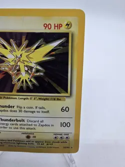 Zapdos 16/102 Base Set Holo Rare Pokemon TCG 1999 Ken Sugimori MP - Image 4