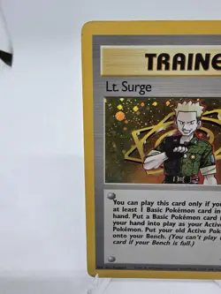 Lt. Surge 17/132 Gym Heroes Holo Rare Pokemon TCG 2000 Ken Sugimori LP - Image 3
