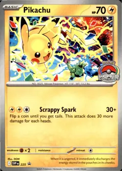 Pikachu [World Championships] 225 Promo Scarlet & Violet Pokemon Near Mint - Image 2