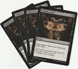 ✪ 4 MAGIC The Gathering PAINFUL LESSON Black Sorcery MTG PLAYSET AKH/EN 2017 - Image 1