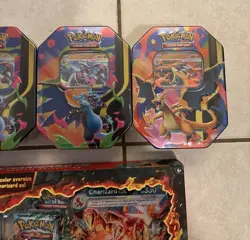 Pokemon TCG Charizard EX special Collection Box & 4 Charizard X/Y tin LOT! New! - Image 3