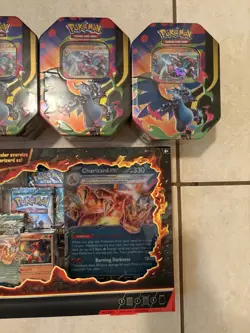 Pokemon TCG Charizard EX special Collection Box & 4 Charizard X/Y tin LOT! New! - Image 4