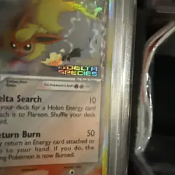 2005 POKEMON EX DELTA SPECIES #5 FLAREON REVERSE HOLOFOIL - PSA 7 - Image 3