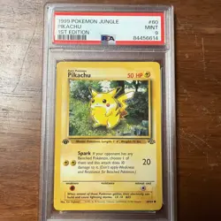 PSA 9 Pikachu 1st Edition 1999 Pokemon Jungle #60 - Image 1