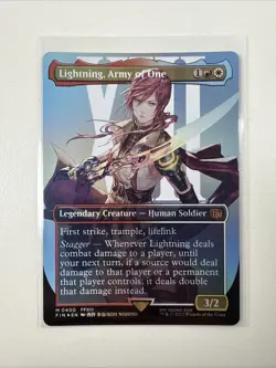 MTG Final Fantasy Lightning Army of One #400 Borderless Foil Mythic Rare JCC7 NM - Image 2