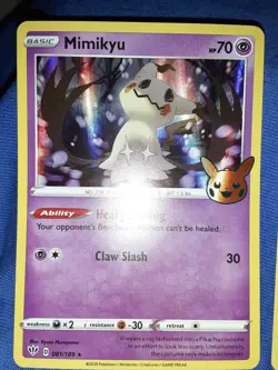 Mimikyu 081/189 Holo Trick or Trade BOOster 2022 Halloween Pokemon TCG RARE FOIL - Image 1