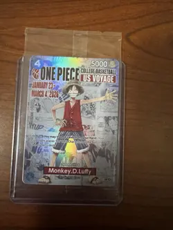 One Piece Monkey D. Luffy US Voyage College Basketball PC Rutgers In Hand Sealed - Image 2