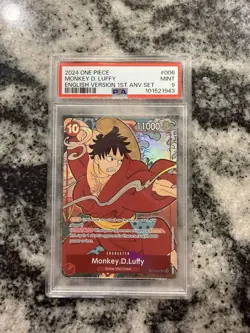 Namco Monkey.D.Luffy Super Rare Foil ST10-006 One Piece 1st Anniversary PSA 9 - Image 1