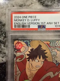 Namco Monkey.D.Luffy Super Rare Foil ST10-006 One Piece 1st Anniversary PSA 9 - Image 3