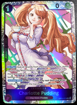 Charlotte Pudding OP11-070 SR ONE PIECE Tcg Card Game NM PURPLE - Image 1