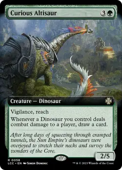 MTG Curious Altisaur Extended Art - The Lost Caverns of Ixalan Commander #058 - Image 1