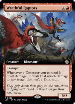 MTG Wrathful Raptors Extended Art - The Lost Caverns of Ixalan Commander #056 - Image 1